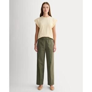 Everlane The Easy Pants Women's Size XS Elastic Pull On Kalamata Green Wide Leg
